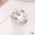 DIY shoe charm featuring a transparent rectangular rhinestone with metal claw 14x10mm - C457-10*14 Rectangular Octagonal Gemstone