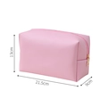 Pink PU leather makeup bag with dimensions 21.5x13x9 cm and gold zipper closure - Octagonal Pouch / Large (21.5x13x9cm) / Pink