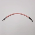 Adjustable pink leather handbag strap with silver metal swivel hooks on white background - Pink with Silver Hook
