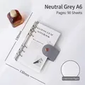 Transparent A6 PVC loose-leaf notebook in neutral grey featuring 90 horizontal lined sheets - A6 Silver Binder (without Insert)