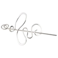 Eleganter silberner Haarnadel mit unregelmäßiger Wicklung und abstrakter Metallkurve - Silber