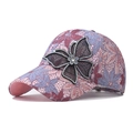 Berretto in pizzo sfumato rosa e blu con farfalla in rete e decorazioni di strass - Regolabile / Viola Sfumato