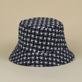 Klassieke dubbelzijdige vissershoed met zwart-wit ruitjespatroon voor de zonbescherming - M (56-58cm) / Zwart Wit Geblokt