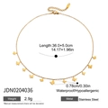 Detailed specs of the waterproof stainless steel butterfly necklace with dimensions - Butterfly Pendant Necklace (JDN0204036)