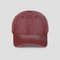 Vintage washed burgundy baseball cap with a classic curved brim and six-panel crown design - Red