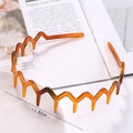 Cerchietto in resina tartarugata ambra con denti antiscivolo, diametro 12,5cm stile retrò - 1# Cerchietto Ambra