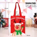 Rote Weihnachts-Geschenktasche mit Rentier-Motiv für festliche Feiertagsverpackungen - Elch