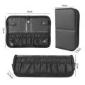 Foldable black leather makeup brush case with 14-40 slots and multi-angle size display - Small 14-Hole PU Folding Empty Bag
