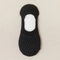 Chaussettes invisibles noires pour femmes avec silicone antidérapant et motif maille - Taille unique / Noir (Style Maille Diamant)