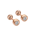 Ohrstecker aus S925 Sterlingsilber in Roségold mit Zirkonia und Kugelverschluss - Standardtyp / Roségold