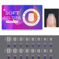 Detailed size chart for matte ultra-thin almond press-on nails with various dimensions - 420pcs Frosted Traceless 15 Sizes Nail Tips-10