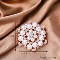 Elegant rose gold flower brooch with white pearls and micro-pave cubic zirconia crystals - Y-04 Luxury Petal Brooch