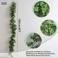 Close-up of 6ft artificial eucalyptus garland with green leaves for wedding decor - 180cm Eucalyptus Vine
