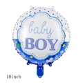 Ballon en aluminium bleu 18 pouces baby BOY avec pois et étoiles pour baby shower - 18 pouces / Ballon Rond BABY BOY 18 Pouces