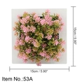 Artificial succulent wall decor in pink-green hues with 15x15cm white wooden frame - Square 15x15cm / Style 53A