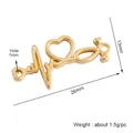 Golden heart and heartbeat line charm pendant for DIY jewelry, 26x13mm metal accessory - Gold EKG Heart Stethoscope