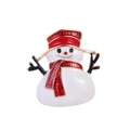 Mignonne broche bonhomme de neige de Noël avec écharpe rouge et chapeau - Bonhomme de Neige Rouge et Blanc (C366-A)