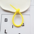 Adjustable bright yellow silicone cable tie for cable management and organizing - Yellow