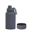 650ml matte dark gray stainless steel insulated sport bottle with portable handle - 650ml / Dark Grey - Sport
