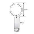 Polished silver stainless steel rectangle puzzle keychain with 28x10mm pendant dimensions - Steel Internal Hole Bar 28mm (BYSQ007)