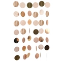 Polka dot paper garland with rose gold and brown glitter circles for party decoration - 4 Meters / Mirror Glitter Champagne Circles