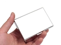 Polished silver stainless steel card holder with RFID blocking metal mirror finish - 6 Card Slots / Mirror Silver