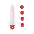 Silicone baking pen set with transparent body and four red nozzles for cake decorating - Set of 4 Nozzles / Red