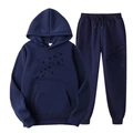 Survêtement en polaire bleu foncé avec imprimé pissenlit, sweat à capuche et pantalon - S (L) / Haut Et Bas / Bleu Marine 5