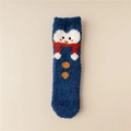 Blauer Korallenvlies-Weihnachtssocke mit süßem Pinguin-Design und rotem Schal-Detail - Einheitsgröße / Navyblauer Pinguin