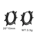 Orecchini a cerchio Mobius con punta in acciaio inossidabile nero 20x15mm - Stile a Punta (Tipo B) / Nero