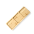 Rectangle bamboo tray featuring three square compartments for mosaic DIY succulent pots - Rectangular Three-compartment Design 22.3 X 8 Cm