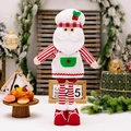 Standing Santa Claus chef doll in red striped outfit for Christmas window decoration - Santa Claus Male Style