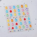 Pegatinas de uñas 3D relieve TS-3815 con tortugas de dibujos animados de colores vivos - Tortuga Linda - Nuevo Relieve (TS-3815)