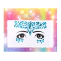 Blue rhinestone face and body jewels set with teardrop and round acrylic crystals - Style DE-7-2 / Blue