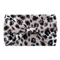 Bohemian yoga headband for women featuring classic brown leopard animal print fabric - White Leopard