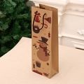 Christmas Kraft paper wine gift bag with festive snowman and holiday wreath illustrations - Kraft Paper [Style 2 - Snowman & Wreath]