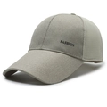 Casquette de baseball gris kaki avec visière longue, dos en filet et texte Fashion - Beige
