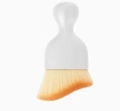 Pinceau à poussière pour ongles avec manche blanc et poils dégradés jaune-brun - Le Verre Coloré Pour Baijiu Est Livré Avec Un Couvercle Anti-poussière.
