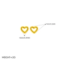 Golden 18k plated stainless steel hollow heart stud earrings 10mm size for women - Gold Heart Stud Earrings