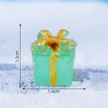 Luminous green micro landscape Christmas gift box figurine with golden bow ornament - Green No. 3