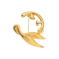 Goldene fliegende Vogelbrosche aus Legierung mit abstraktem Bogen und Flügeltextur - Gold Vogelform (QHXZ1625)