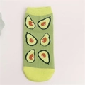 Süße grüne Damen-Baumwollsocken mit lebhaften Avocado-Fruchtmustern im Set - 1 Paar / Grasgrün Avocado (A40)