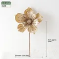 Artificial gold poinsettia flower for Christmas decor, velvet petals with glitter finish - Gold