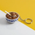 Miniature meatball soup keychain with blue and white porcelain bowl pattern - No.35 Meatball (Model)