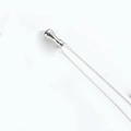 Polished silver balloon bubble teardrop pendant with fine link chain in minimalist style - Letter I