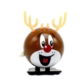 Wind-up reindeer toy in brown finish with yellow antlers for Christmas gift - Wind-up Round Ball Reindeer