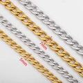 Catene a maglia cubana in acciaio inossidabile oro e argento, opzioni 5mm e 7mm - Oro-7mm