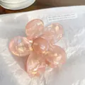 Pearlescent pink floral hair claw clip with iridescent finish and elegant flower design - Flower 6.5cm / Iridescent Orange