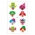 Waterproof Halloween cartoon clown tattoo stickers for kids, variant EC-817 colorful design - Colorful Clown Mask Patterns (EC-817)