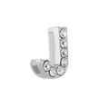 Silver letter J charm with sparkling crystals for 10mm stainless steel bracelet bands - Letter J / 10mm Full Drill Letter / Silver